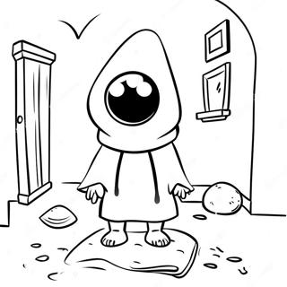 Creepy Little Nightmares Scene Coloring Page | Little Nightmares coloring page