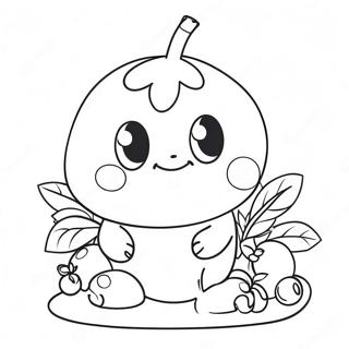 Cute Blueberry Character Coloring Page | Blueberry coloring page