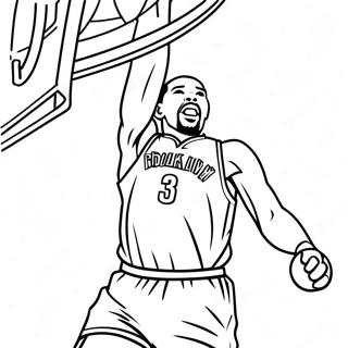 Kevin Durant Dunking Coloring Page | Kevin Durant coloring page
