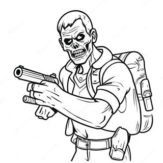 Zombie Hunter Coloring Page | Resident Evil coloring page