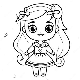 Bella from Rainbow High with Sparkling Dress Coloring Page | Rainbow High Bella coloring page