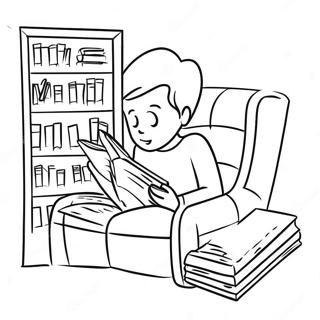 Reading Coloring Page | Reading coloring page