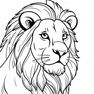 Realistic Lion Portrait Coloring Page | Realistic Lion for Adults coloring page
