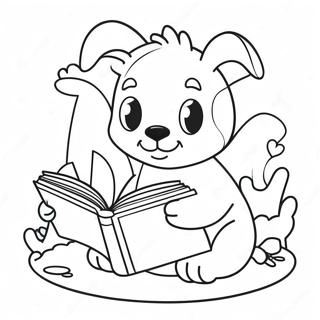 Cute Animals Reading Coloring Page | Reading coloring page