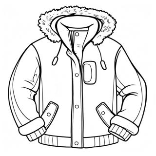 Cozy Winter Jacket Coloring Page | Jacket coloring page