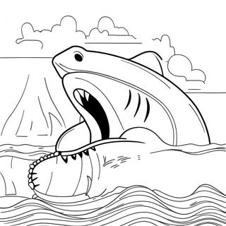 Jaws Movie Scene Coloring Page | Jaws coloring page