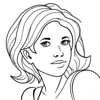 Skyler with Colorful Hair Coloring Page | Rainbow High Skyler coloring page