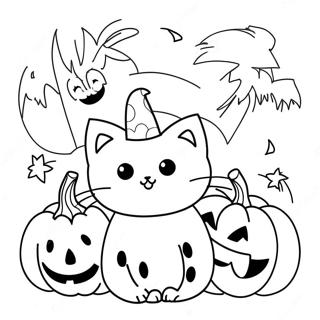 Halloween Cats Coloring Page | Halloween Cats coloring page