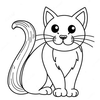 Spooky Black Cat Coloring Page | Halloween Cats coloring page