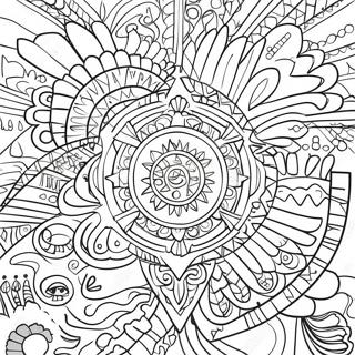 Colorful Indigenous Symbols Coloring Page | Indigenous Peoples Day coloring page