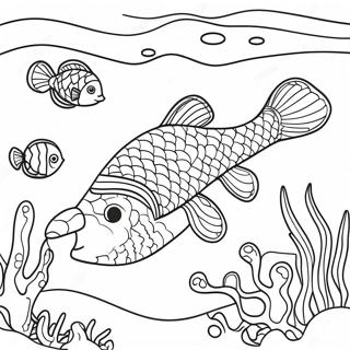 Colorful Seawing Underwater Scene Coloring Page | Seawing coloring page