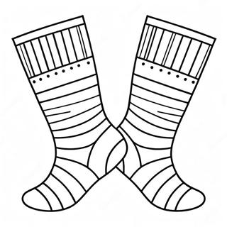 Striped Socks Coloring Page | Socks coloring page