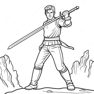 Jim Lake Jr. with Sword Coloring Page | Trollhunters coloring page