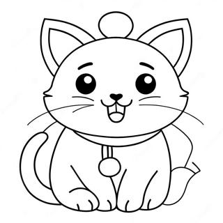 Cute Christmas Cat Coloring Page | Cute Christmas Cat coloring page