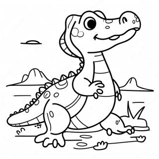 Adventurous Alligator Coloring Page | Animal Alphabet coloring page