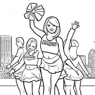 New Orleans Saints cheerleaders färgläggningssida | New Orleans Saints målarbild
