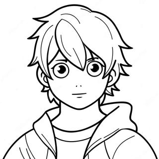 Anime Boy Coloring Page | Anime Boy coloring page