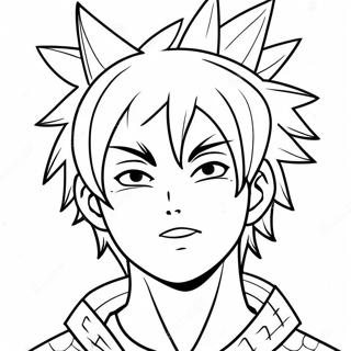 Cool Anime Boy with Spiky Hair Coloring Page | Anime Boy coloring page