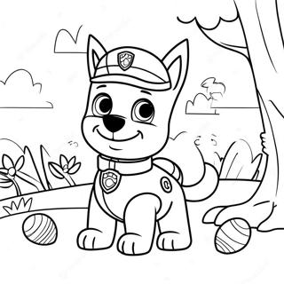 Paw Patrol Easter Egg Hunt Coloring Page | Paw Patrol Easter coloring page