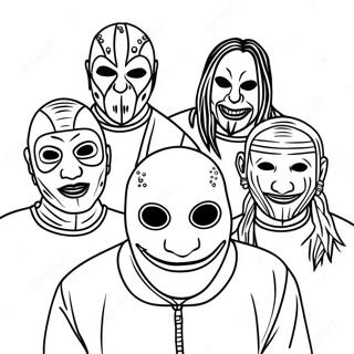 Slipknot Band Members Coloring Page | Slipknot coloring page