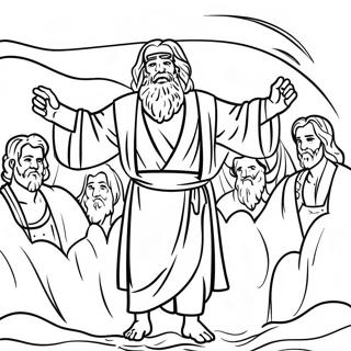 Moses Parting the Red Sea Coloring Page | Exodus coloring page