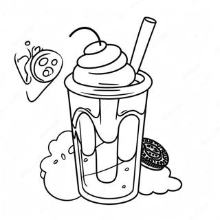 Oreo Milkshake Coloring Page | Oreo coloring page