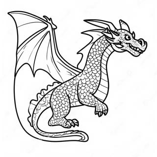 Majestic Fire Dragon Flying Coloring Page | Cool Fire Dragon coloring page