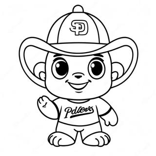 Cute Padres Mascot Coloring Page | Padres coloring page