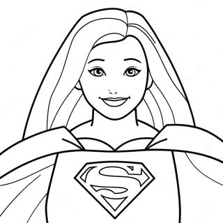 Supergirl with a Cape Coloring Page | Supergirl coloring page