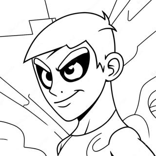 Danny Phantom with Ghostly Powers Coloring Page | Danny Phantom coloring page