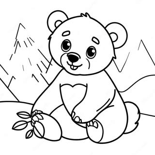 Cute Grizzly Bear Cub Coloring Page | Grizzly Bear coloring page