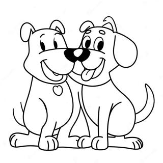Playful CatDog Duo Coloring Page | CatDog coloring page