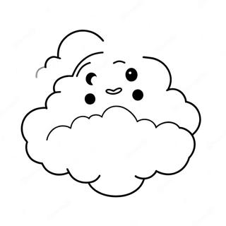 Fluffy Cloud Coloring Page | Cloud coloring page