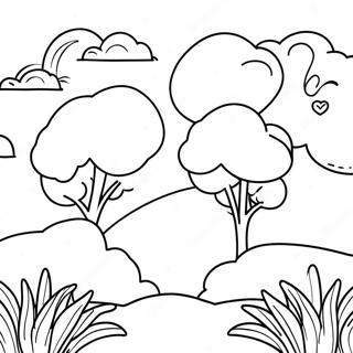 Sunny Day with Clouds Coloring Page | Cloud coloring page