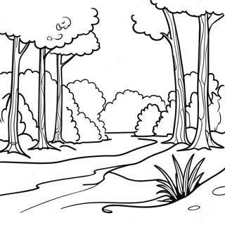 Charming Alabama Landscape Coloring Page | Alabama coloring page