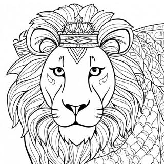 Detailed Lion Coloring Page | Hard Animals coloring page