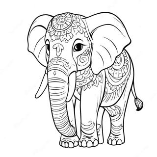 Majestic Elephant Coloring Page | Hard Animals coloring page