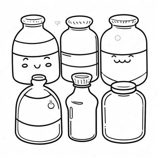 Cute Pharmacy Bottles Coloring Page | Pharmacy coloring page