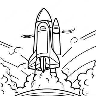 Space Shuttle Launching into the Sky Coloring Page | Space Shuttle coloring page