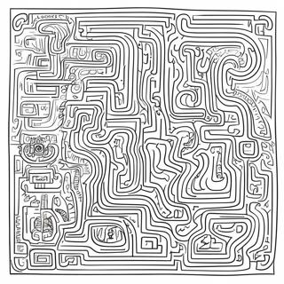 Intricate Labyrinth Maze Coloring Page | Labyrinth coloring page