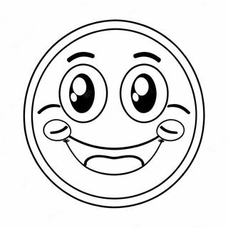 Happy Emoji Face Coloring Page | Emoji coloring page