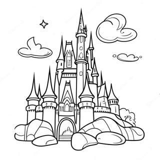 Magical Disney Castle Coloring Page | Disney Castle coloring page
