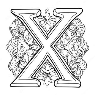 Letra X Páginas para Colorear