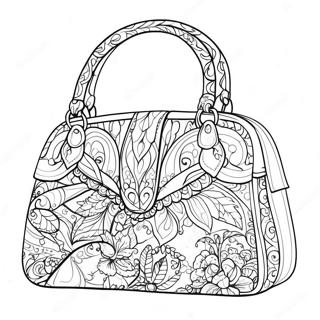 Sparkly Handbag Coloring Page | Purse coloring page