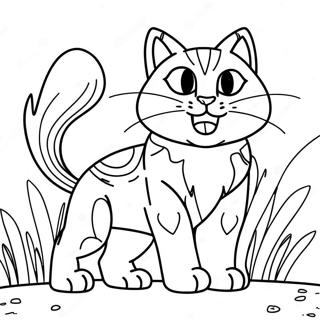Fierce Warrior Cat in Battle Coloring Page | Realistic Warrior Cat coloring page