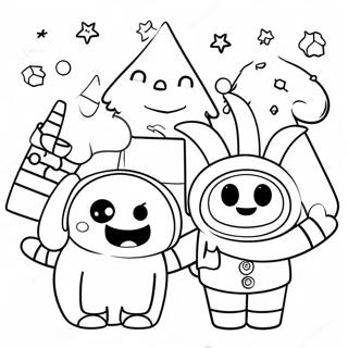 Festive Among Us Characters Coloring Page | Christmas Among Us coloring page