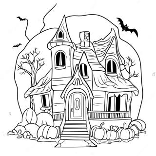 Spooky Monster House Coloring Page | Monster House coloring page