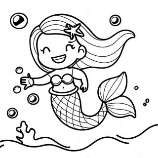 Black Mermaid Underwater Scene Coloring Page | Black Mermaid coloring page