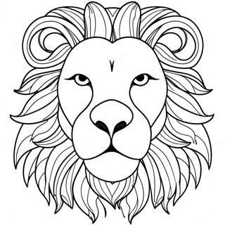 Majestic Lion Face Coloring Page | Lion Face coloring page