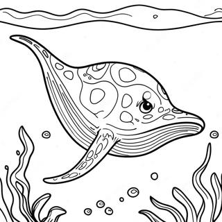Sting Ray Swimming Gracefully Coloring Page | Sting Ray coloring page